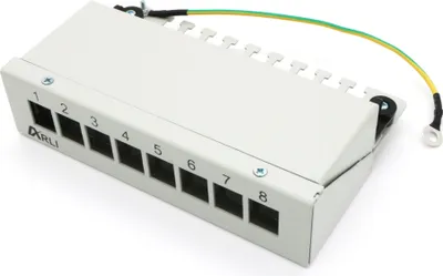 Produktbild von ARLI Patchpanel für Keystone Module – 8-Port Patchfeld Gehäuse lichtgrau