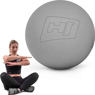Produktbild von Hop-Sport Massageball für Hand, Fuß, Rücken - Faszienball für die gezielte Triggerpunkt-Massage aus Silikon – 63 mm Durchmesser HS-S063MB - Grau