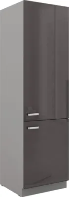 Produktbild von Küchen Hochschrank 60cm Hochglanz Grau Küchenzeile Küchenblock Küche Grey Bianca