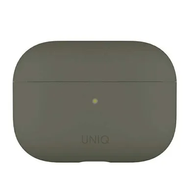 Produktbild von UNIQ Lino AirPods Pro Silikonhülle grau/grau moos