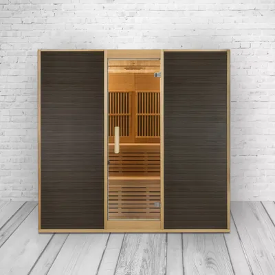 Produktbild von Infrarotsauna Alpha III für 6 Personen, 160x210x200 cm, mit 14 Flächenstrahlern und 6000 W Saunaofen