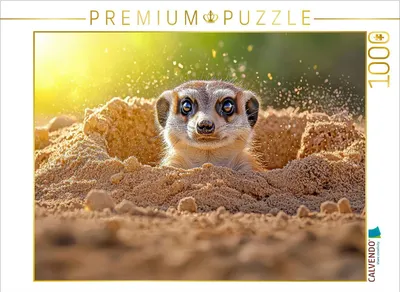 Produktbild von CALVENDO Puzzle Erdmännchen | 1000 Teile Lege-Größe 64x48cm Foto-Puzzle für glückliche Stunden