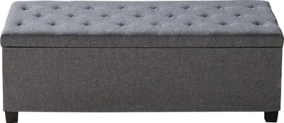 Obrázek produktu pro SucceBuy taburet s úložným prostorem 110 x 40 x 40 cm, podnožka a úložný box, nosnost až 299,37 kg, skládací čalouněná lavice s robustním kovovým rámem, univerzální otoman do obývacího pokoje, ložnice a předsíně