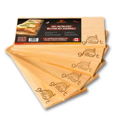 Produktbild von grillart Zedernholzbretter zum Grillen – aus 100% natürlichem Western Red Zedernholz
