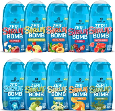 Produktbild von BODYLAB ZERO Sirup BOMB 1.0 Box + 2.0 Box - 10x65ml Fertiggetränk zuckerfrei