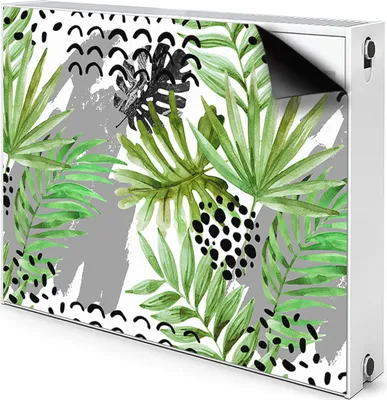 Produktbild von Magnet Heizung Verkleidung Abdeckung Heizung Heizkörperabdeckung 80x60 cm  - Tropisch, Blätter