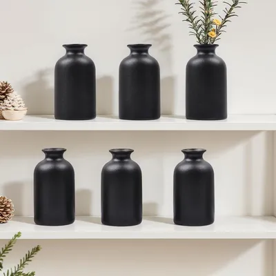 Immagine prodotto di Set di 6 vasi in Vetroceramica, neri, per la decorazione della tavola