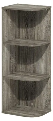3-stufiges Eckregal, offenes Regal, Französische Eiche, 80 cm hoch