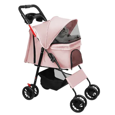 Produktbild von Hundewagen klappbar Transporttasche Hundebuggy bis 20kg Katzenwagen 4 Rad Haustierwagen