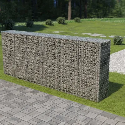 Zdjęcie produktu dla Maison Exclusive - Ściana gabionowa z pokrywami, galwanizowana stal, 300x50x150 cm