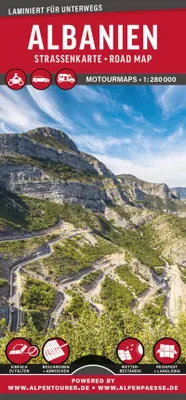 Produktbild von MoTourMaps Albanien Auto- und Motorradkarte 1:280.000