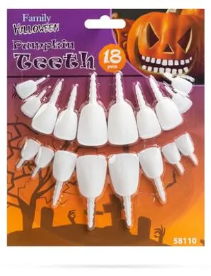 Obrázok produktu pre Halloweenske zuby do tekvicového lampáša - 18 zubo