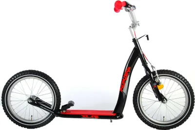 Produktbild von Kinderroller Volare 16 Zoll schwarz-rot Tretroller mit Felgen- und Fußbremse
