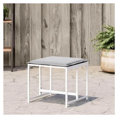 Produktbild von Gartenstühle mit Kissen, 4 Stück, weiß, Stahl und Textilen, Stühle für den Außenbereich