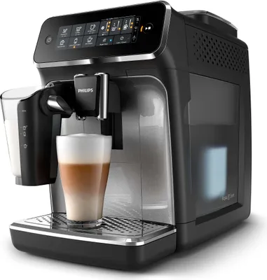 Produktbild von Philips Kaffeevollautomat 3200 Series, 5 Kaffeespezialitäten, LatteGo Milchsystem, Touchdisplay, Schwarz (EP3246/70)