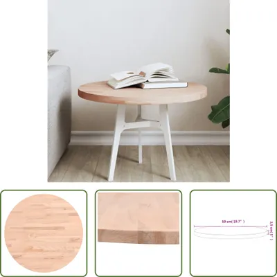 Produktbild von The Living Store Tischplatte Ø50x2,5 cm Rund Massivholz Buche