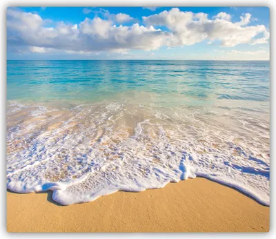 Produktbild von Tulup Glas Herdabdeckplatte Glaskeramikkochfeld-Abdeckung Spritzschutz Glasabdeckplatte Kochplattenabdeckung und Schneidebrett - Einteilig - 60x52 cm Hawaii Strand