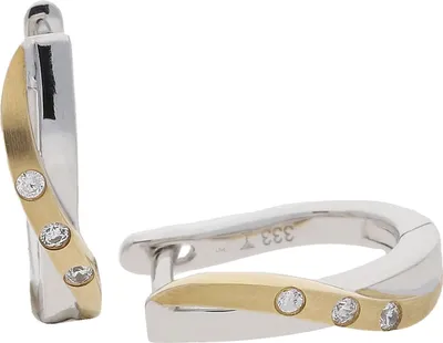 Produktbild von JuwelmaLux Creolen 333 Weiß- & Gold Zirkonia JL10-06-2365