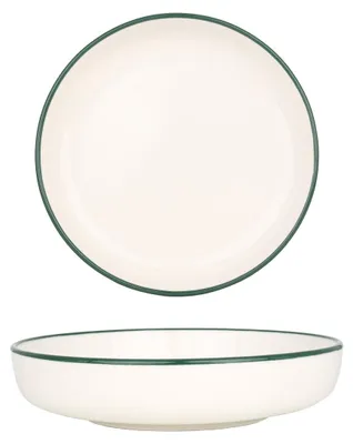 Obrázok produktu pre Hlboké taniere Rinart - zelený okraj - porcelán - 17 cm (410 cm3)