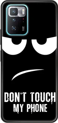 Produktbild von König Design Hülle kompatibel mit Xiaomi Poco X3 GT Kunststoff Soft Handyhülle - Handy Case Dont Touch My Phone Schwarz