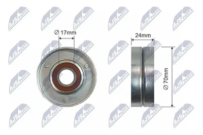 Produktbild von NTY Umlenkrolle Keilriemen RNK-AU-051 für VW POLO (9N) 24mm 17mm 70mm