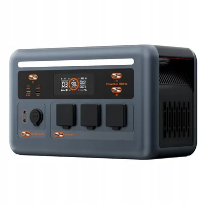 Produktbild von OSCAL PowerMax 1800 SE Tragbare Powerstation – 1800W, 1024Wh, LiFePO4, UPS, 10 Anschlüsse, Solar 800W – Schwarz