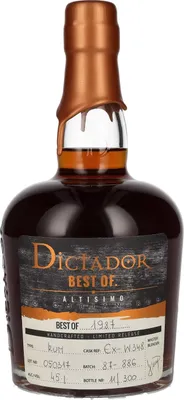 Produktbild von Dictador BEST OF 1987 ALTISIMO Colombian Rum 30YO/050317/EX-W348 45% Vol. 0,7l