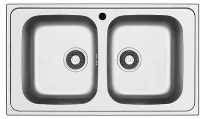 Immagine prodotto di Lavello da incasso Tirreno862 in acciaio inox con doppia vasca 86x50x18H