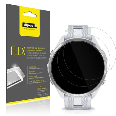 Produktbild von 2x Schutzfolie für Garmin Forerunner 975 Folie, 100% Displayabdeckung, dipos Flex