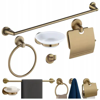 Produktbild von Hydrosan COLIN Badezimmer-Accessoire-Set 5-teilig Gold gebürstet