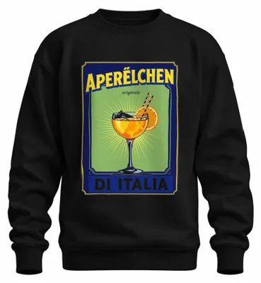 Produktbild von Aperélchen originale Spritz Cocktail Orange Italien Retro Sweatshirt Pullover, Schwarz, XXL