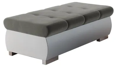Produktbild von MIRJAN24 Polsterhocker Orkan Groß, Moderne Sitzhocker vom Hersteller, Holzkonstruktion, 120x60x39 cm (Farbe: Soft 017 + Magic Velvet 2217)