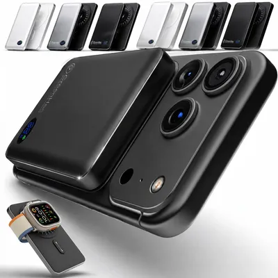 Produktbild von Powerbank MagSafe iPhone 10000 mAh, Schwarz, kompatibel mit iPhone 18 17 16 15 14 13 12 Pro Max, Induktiv