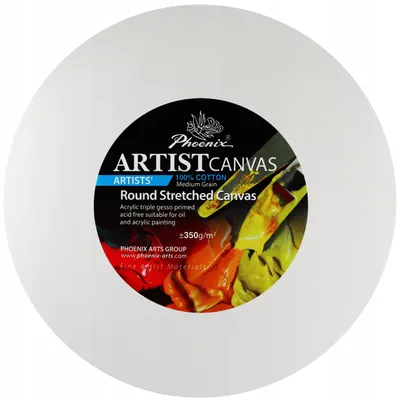 Produktbild von Runde Leinwand 40 cm Phoenix – Künstler-Leinwand, 100% Baumwolle 350 g/m², Dreifach Grundiert, Für Acryl- & Ölmalerei