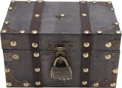 Productafbeelding van Houten kistje met codeslot - Vintage opbergdoos voor sieraden - Decoratie voor thuis en kantoor