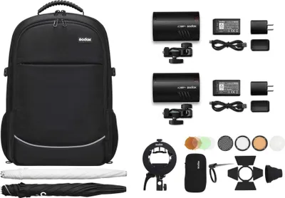 Produktbild von Godox AD100Pro - K2 Dual flash Rucksack kit