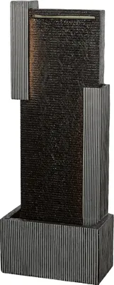 Produktbild von Dehner Gartenbrunnen Minerva, Terassenbrunnen frostbeständig, Brunnen für Außen, mit LED Beleuchtung,ca. 100 x 38 x 23 cm, Polyresin, schwarz