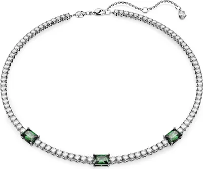 Produktbild von Swarovski Uni Matrix Tennis Halskette Grün Rhodiniert 5666168