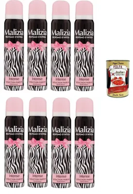 Produktbild von MALIZIA Deodorante Donna Intense Seduction Parfum,Deodorant Deo Spray für Damen 8x 100ml + Italian Gourmet polpa 400g