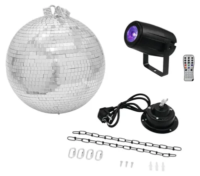 Productafbeelding van Eurolite LED discobal set met motor, met LED-verlichting, 30 cm (20000562)