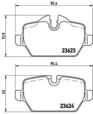 Produktbild von Brembo Bremsbelagsatz, Scheibenbremse Hinterachse P 06 037