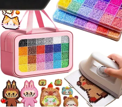 Produktbild von Bügelperlen Set 48000 Stück 2,6 mm – 96 Farben mit Zubehör