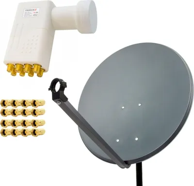Produktbild von PremiumX SAT Anlage 80cm Satellitenschüssel Octo LNB 16x F-Stecker