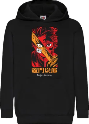 Produktbild von Kinder Kapuzenpullover Demon Anime Slayer Tanjiro Kamado 015, 12-13 Jahr - 152 / Schwarz