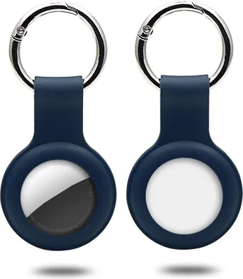 Produktbild von Mobigear Keychain  Apple AirTag Hülle Flexibles Silikon Schlüsselanhänger - Dunkelblau