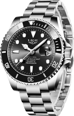 Produktbild von Herren Uhr Analog Quarz Edelstahl Business Armbanduhr mit Kalender Leuchtzeiger wasserdicht 3ATM stilvoll für Alltag Freizeit elegant