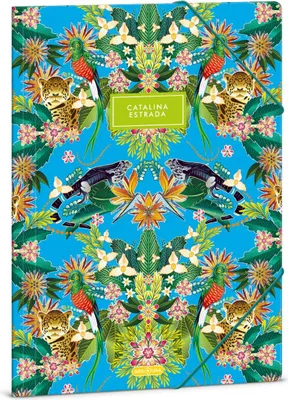 Produktbild von Ars Una Zeichnungs- Sammelmappe DIN A4 mit Gummizug und 3 Klappen, Catalina Estrada Iguana Jungle, blau-grün