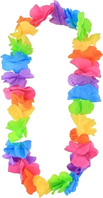 Image de Collier hawaïen HAWAII Fleurs colorées pastel