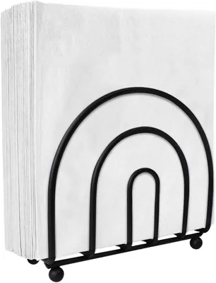 Imagen del producto de Soporte para servilletas de metal, independiente, color  mate, 14 x 13,7 x 5,5 cm, para restaurantes