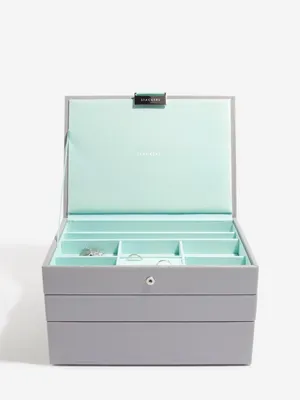 Productafbeelding van STACKERS GREY & MINT - Sieradendoos - Juwelendoos - Sieradenhouder - Sieraden Organizer